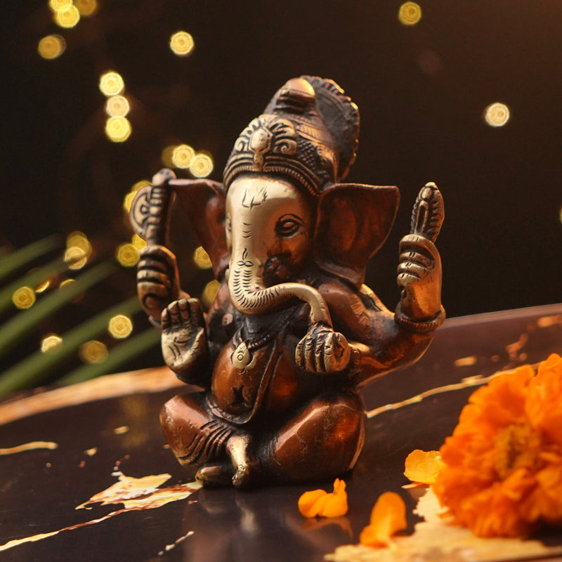 Appu Ganesh in Pure Brass | Gift for Housewarming Return Gifts
