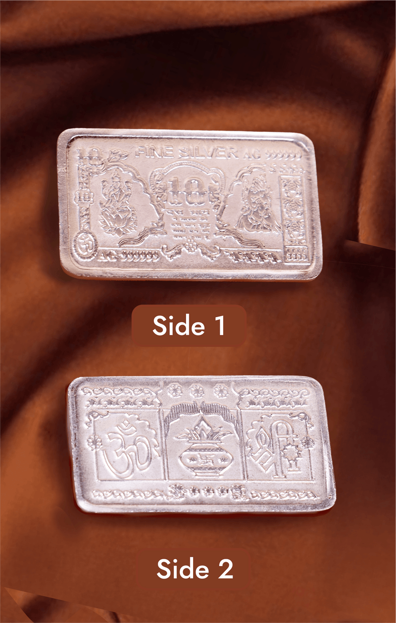 999 Silver Plated Ganesh Lakshmi Bar
