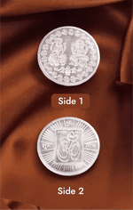 999 Silver Plated Ganesh Lakshmi with Om Coin