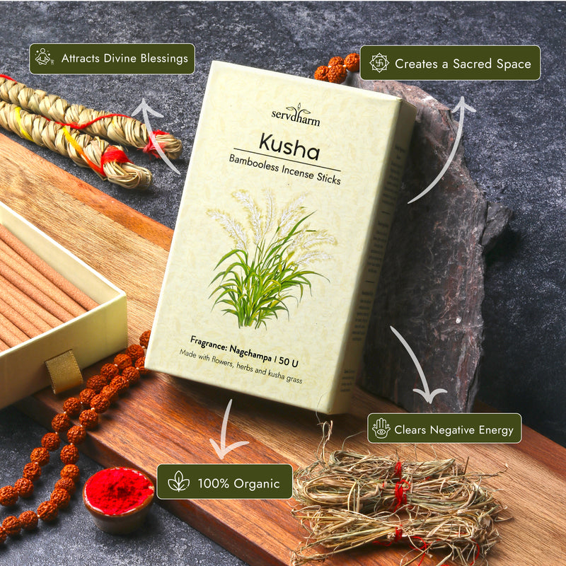 Kusha Bambooless Dhoop Sticks|Fragrance : Nagchampa|Pack of 50