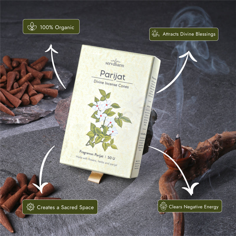 Parijat Divine Incense Cones | Fragrance: Parijat | Pack of 50