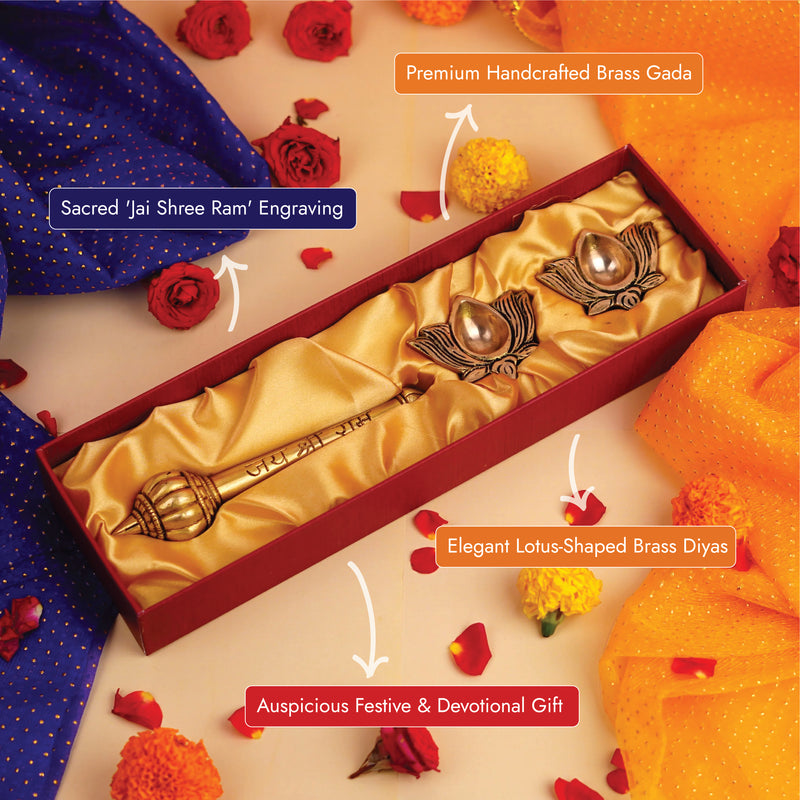 Jai Shree Ram Brass Gada Premium Festive Gifting