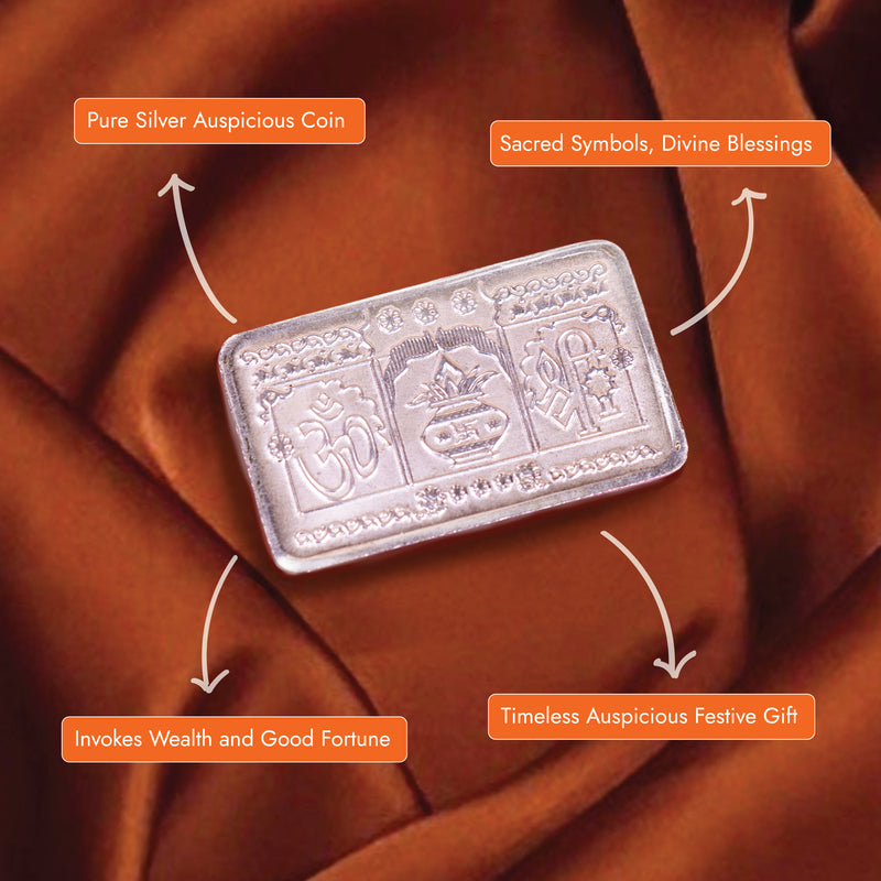 999 Silver Plated Ganesh Lakshmi Bar