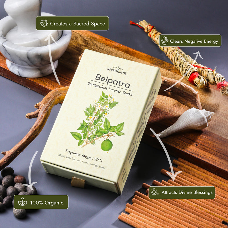 Belpatra Bambooless Dhoop Sticks | Fragrance : Mogra | Pack of 50