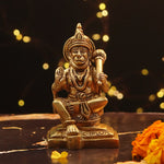 Pure Brass Bajrang Bali Figurine / Brass Idol for Pooja, 4.5"