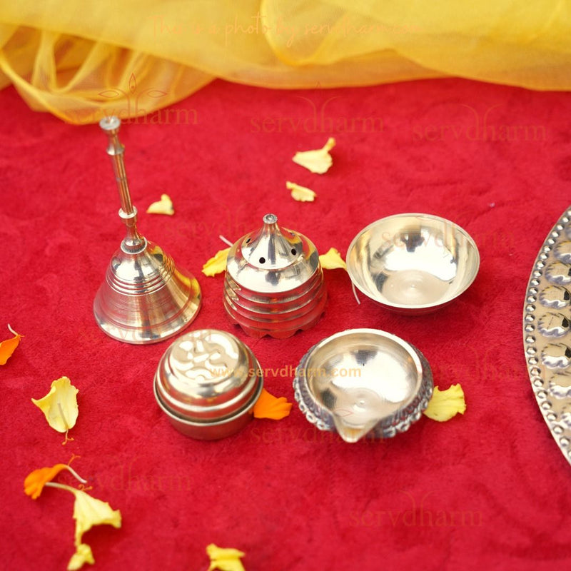 Beautiful Brass Pooja Thali Set