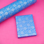 Blue Floral Wrapping Paper( Set of 5)