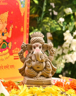 Clay Ganesha 4.5" with Decorative Trunk