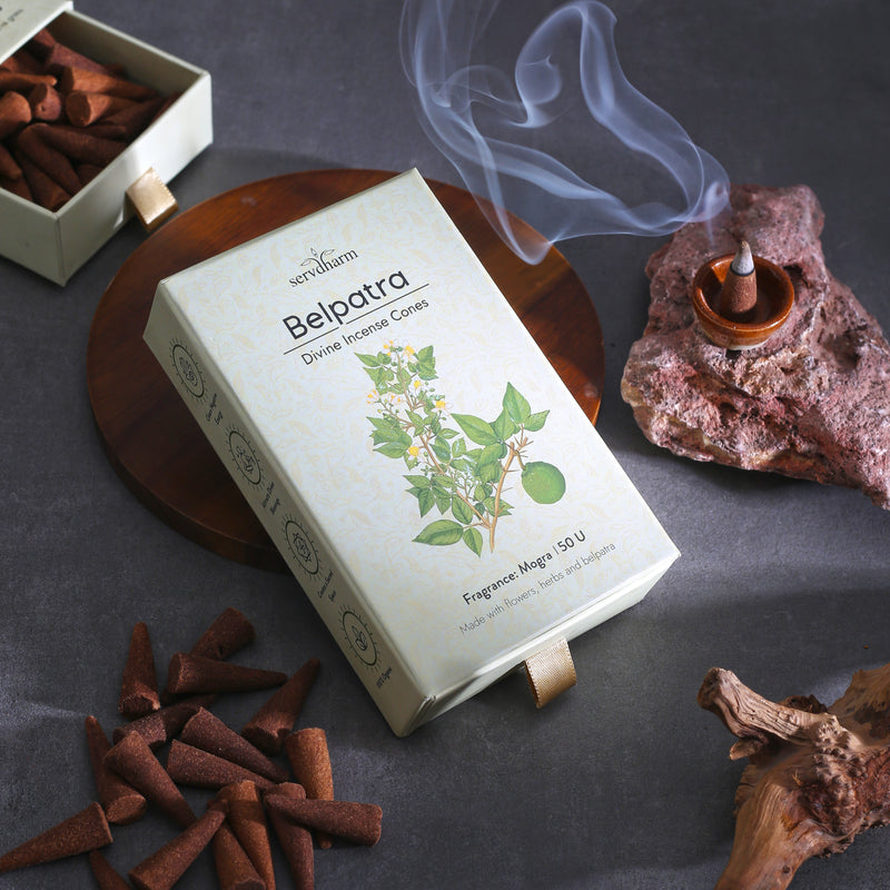 Belpatra Divine Incense Cones | Fragrance : Mogra | Pack of 50