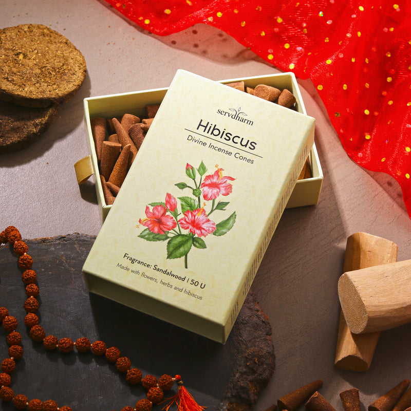 Hibiscus Divine Incense Cones | Fragrance : Sandalwood | Pack of 50
