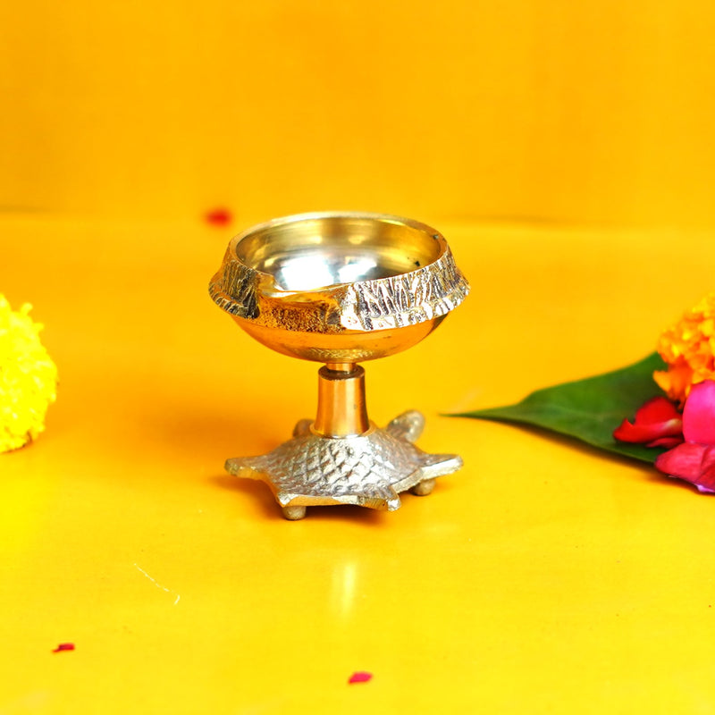 Auspicious Brass Kuber Diya tortoise 2.3 inch