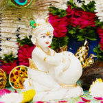 Marble Dust Makhanchor Kanha Idol 7 Inch