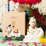 Marble Dust Makhanchor Kanha Idol 7 Inch