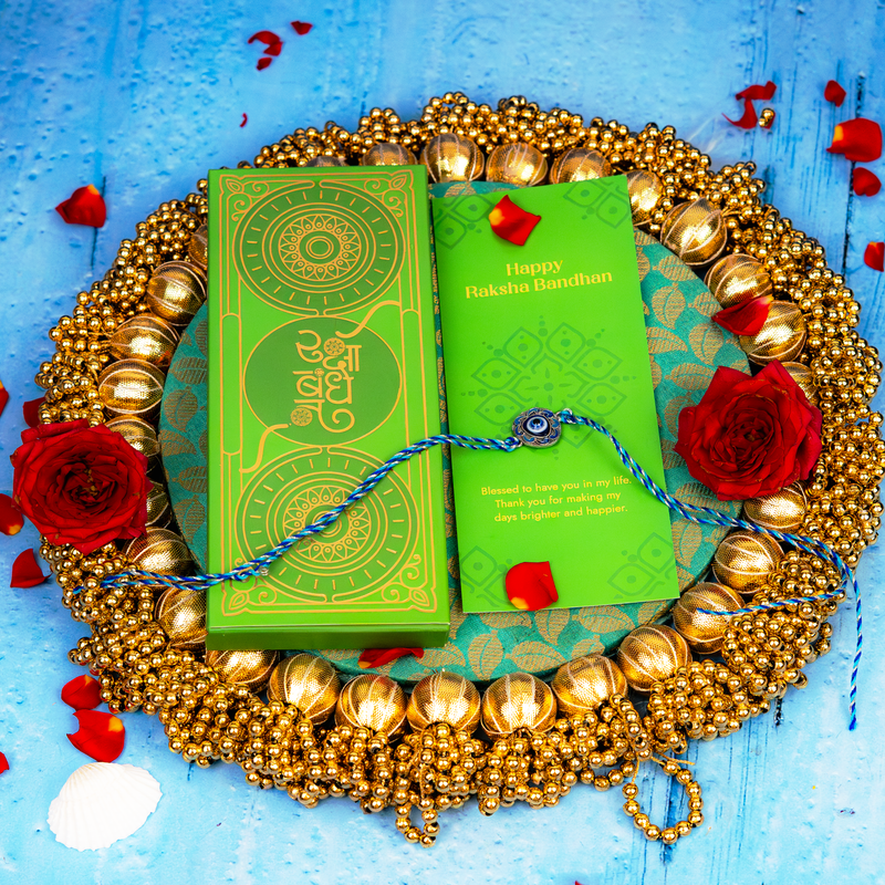Protective Handmade Eye Rakhi for Protection and Style Antique Look with Thread