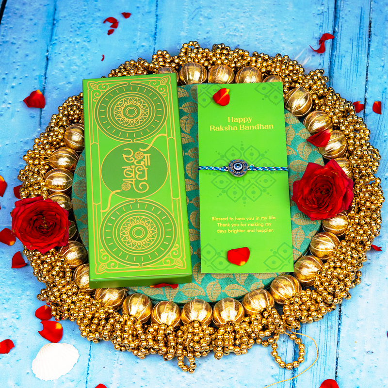 Protective Handmade Eye Rakhi for Protection and Style Antique Look with Thread