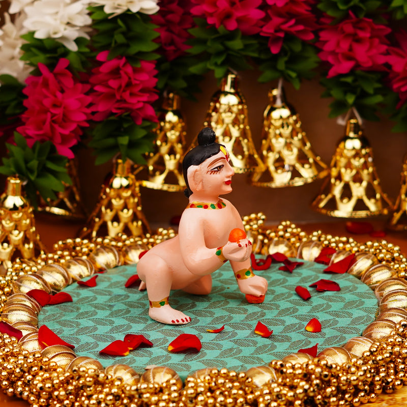 Skin Tone Resin Laddu Gopal Idol 4.5 Inch