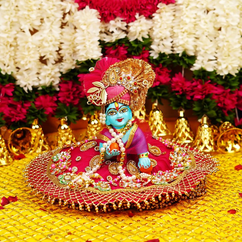 Blue Resin Laddu Gopal Idol 5.5 Inch