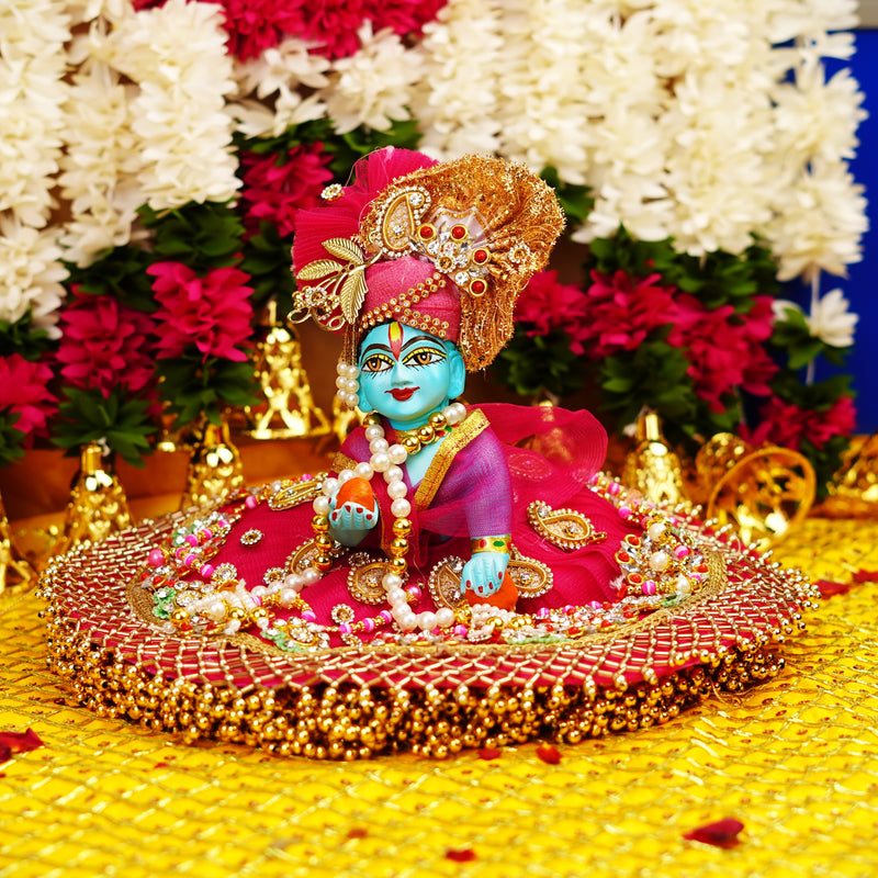 Blue Resin Laddu Gopal Idol 4.5 Inch