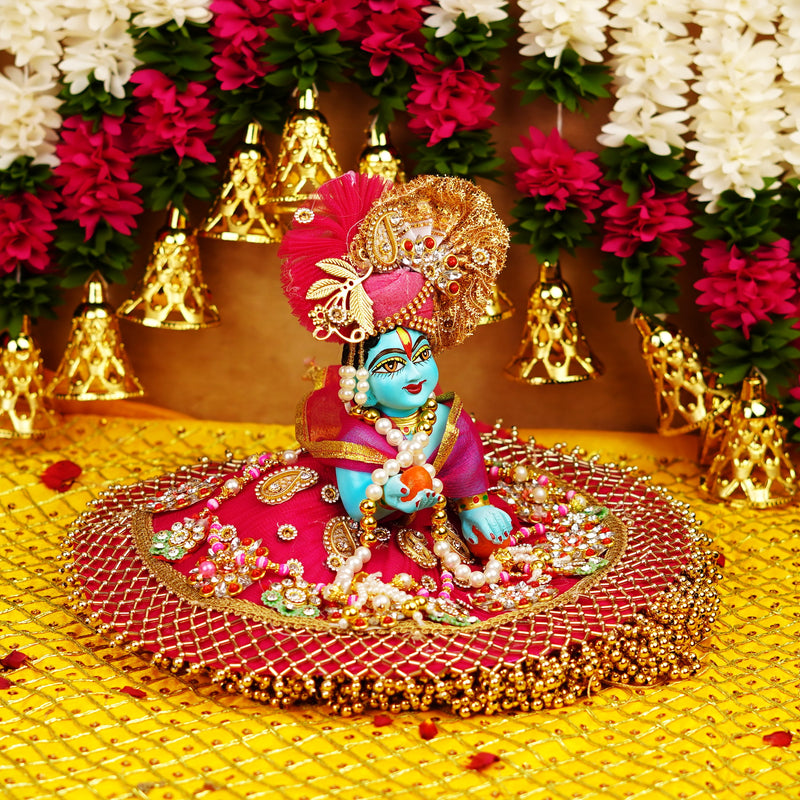 Blue Resin Laddu Gopal Idol 5.5 Inch