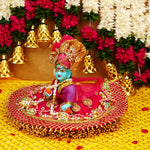 Blue Resin Laddu Gopal Idol 5.5 Inch