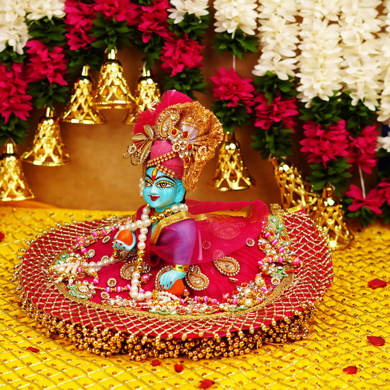 Blue Resin Laddu Gopal Idol 5.5 Inch