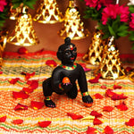 Black Resin Laddu Gopal Idol 4.5 Inch