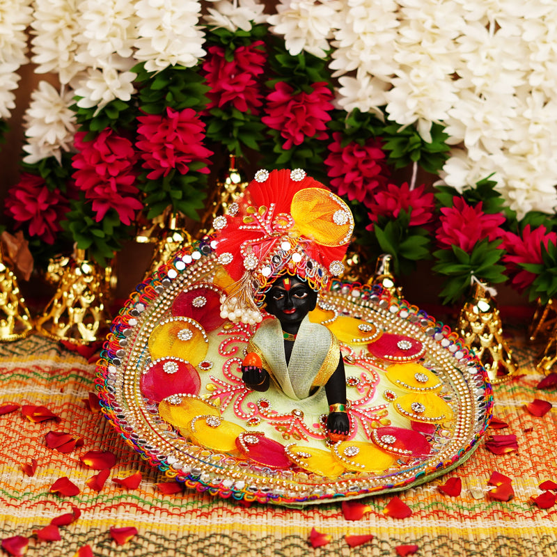 Black Resin Laddu Gopal Idol 4.5 Inch