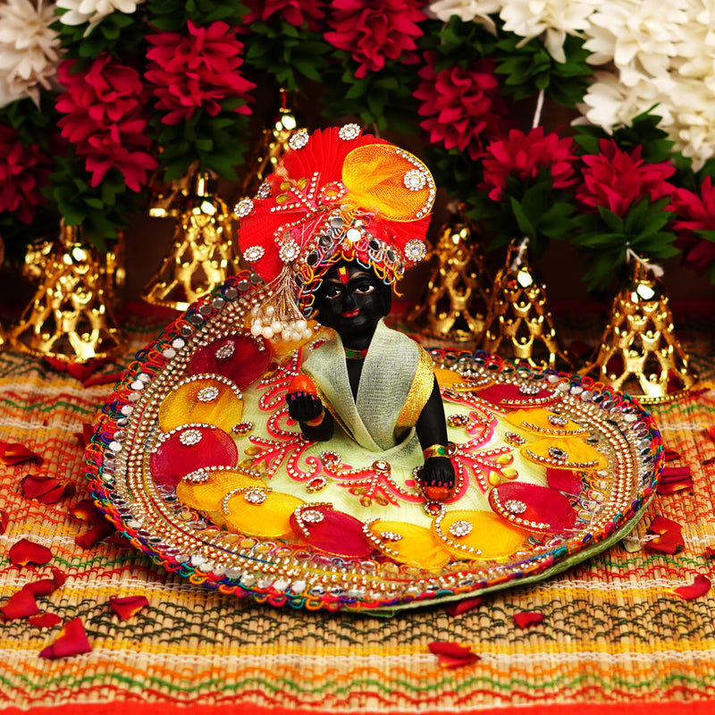 Black Resin Laddu Gopal Idol 4.5 Inch