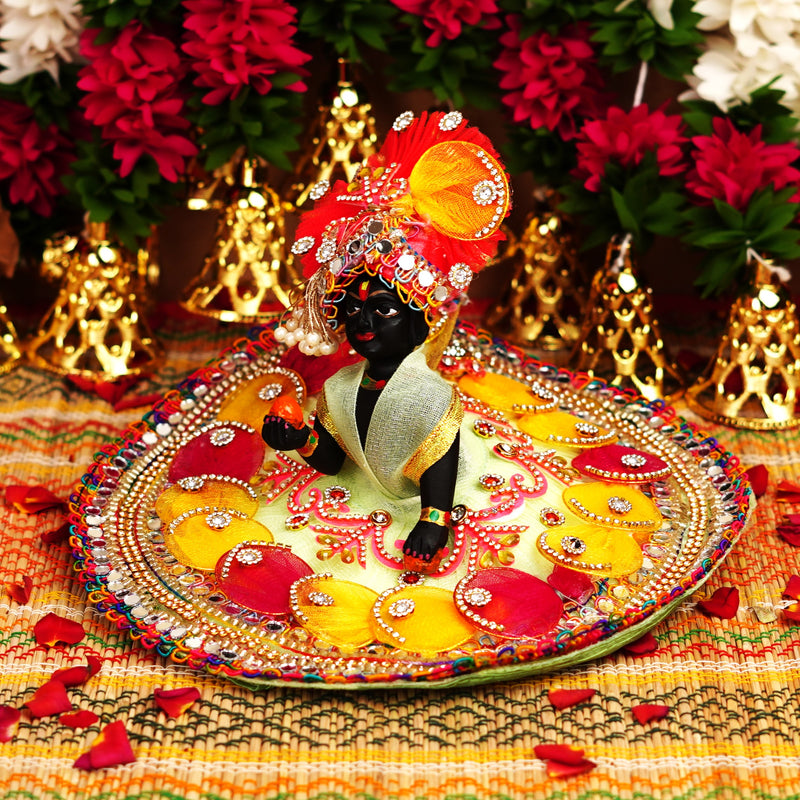 Black Resin Laddu Gopal Idol 4.5 Inch