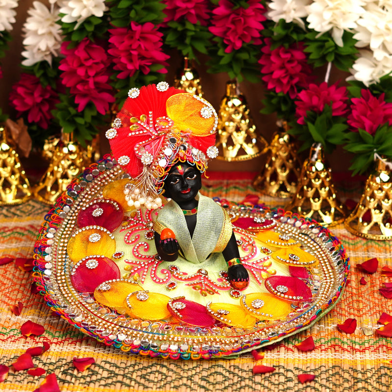 Black Resin Laddu Gopal Idol 4.5 Inch