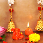 Orange Gifting Small Ganesha Resin Idol 2 inches