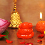 Orange Gifting Small Ganesha Resin Idol 2 inches