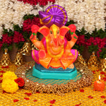 Vighnaharta  Pagdi Ganesha | Ganga River Mitti Idol 10 " | Dissolvable & Sustainable