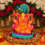 Vighnaharta  Pagdi Ganesha | Ganga River Mitti Idol 10 " | Dissolvable & Sustainable