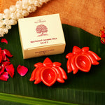 Red Kamal Ceramic Diya Set of 2