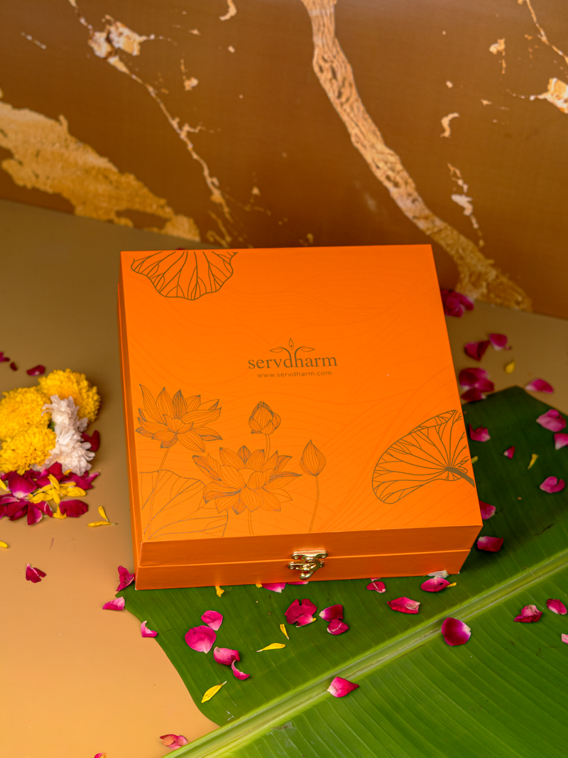 Silver Plated Rudraksha Pooja Thali Set with Premium Gift Box