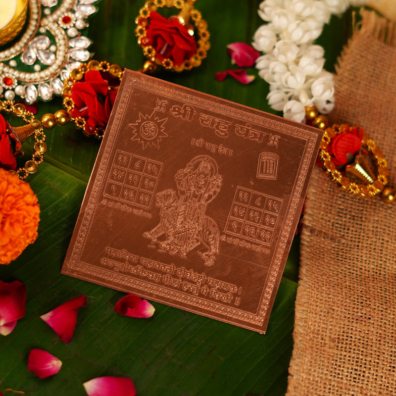Copper Rahu Yantra Copper Shri Rahu Yantra 4 x 4 inch – ServDharm