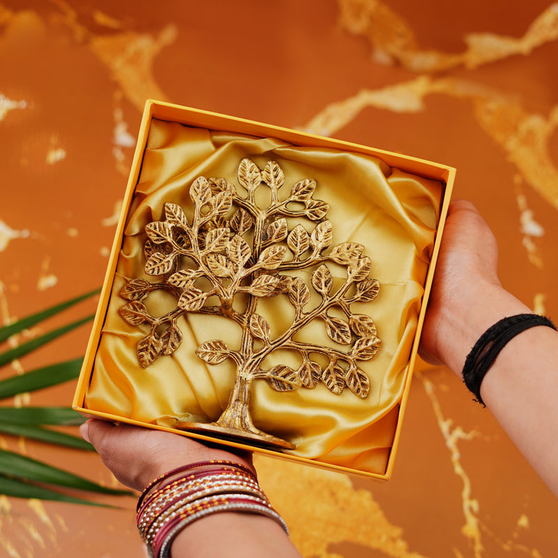 Beautiful Brass Kalpavriksha Tree for Home Decor and Gifting 6 Inch