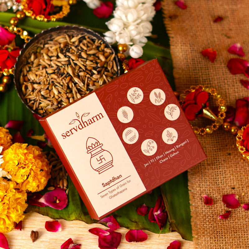 Saptdhan for Ghatastaphna - 7 grains/seeds for Hawan, Sowing, Puja 50g