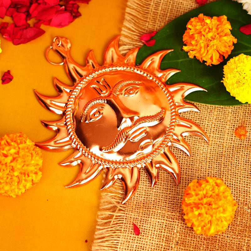 Copper Vastu Sun Wall Hanging 6"