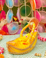 Laddu Gopal Premium Yellow Boat Bed 13 x 7 x 4"