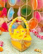 Laddu Gopal Premium Yellow Boat Bed 13 x 7 x 4"