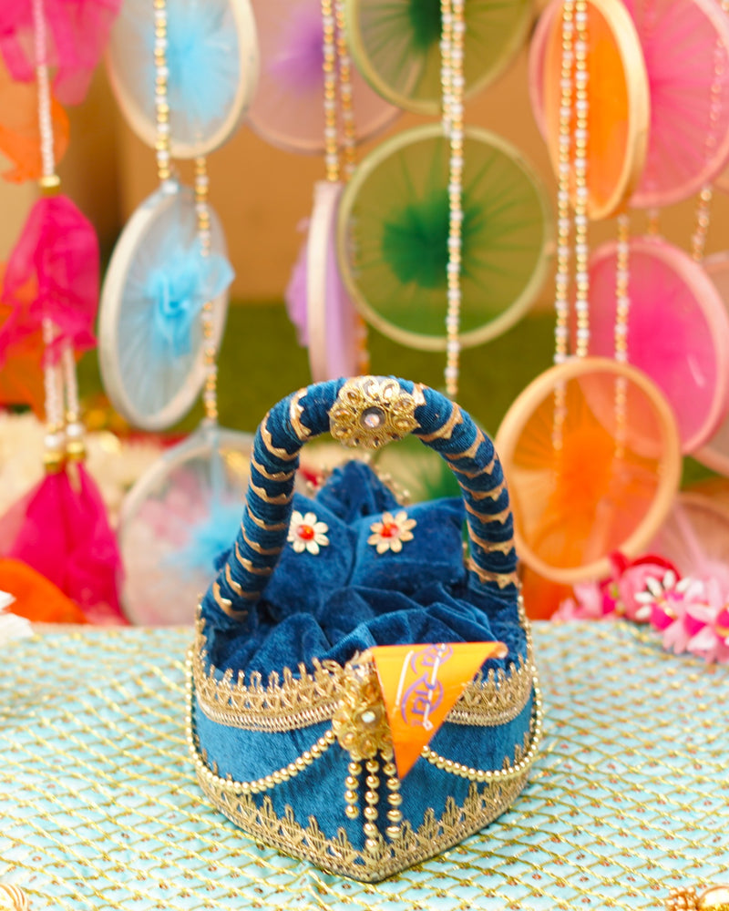 Laddu Gopal Premium Deep Blue Boat Bed | 13 x 7 x 4" (inches)