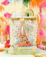 Sky Blue Decorative Laddu Gopal Light Bangla with Bed 12 inch