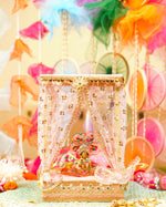 Pale Pink Decorative Laddu Gopal Light Bangla with Bed 12 inch