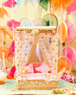 Pale Pink Decorative Laddu Gopal Light Bangla with Bed 12 inch