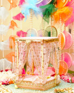 Pale Pink Decorative Laddu Gopal Light Bangla with Bed 12 inch