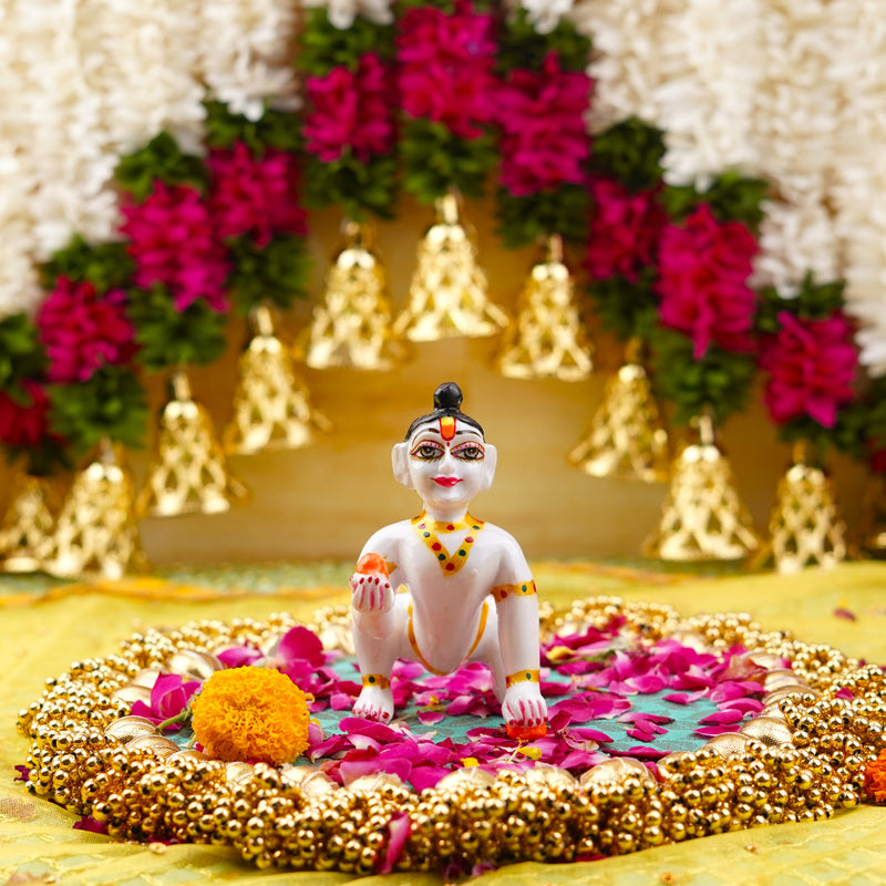 White Resin Laddu Gopal Idol 4.5 Inch
