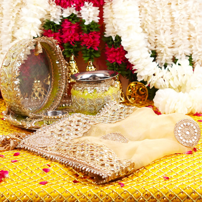 Green Karwa Chauth Thali Set | Luxe Edition | Pack of 5