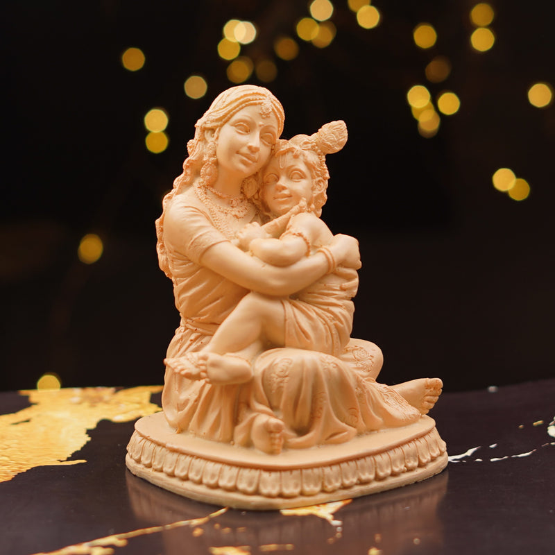 Yashoda and Krishna Idol | Beige Colour 5.5 Inch